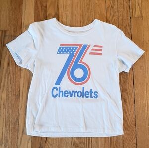 America Eagle Tailgate 76 Chevrolets White Cropped T-Shirt, Size XS